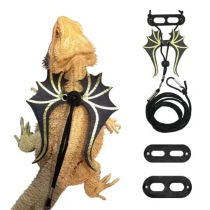 Bearded Dragon Lizard Leash Harness - 3 Size Pack Dinosaur Wing Lizard Harness Leash for Bearded Dragon Lizard Reptiles