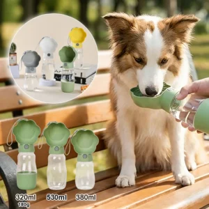 2 in 1 Large Dog Water Bottle for Small Dogs Cats Portable Outdoor Puppy Water Dispenser Yorkie Labrador Drinking Bowl Feeder