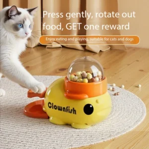 Cat Toy Duck Shaped Leaky Food Dispenser for Cats Interactive Treat Dispensing Toy for Self-Help Entertainment