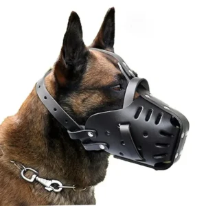Adjustable Leather Pet Dog Muzzle German Shepherd Doberman Anti Bite Mouth Cage Dog Training Defense Masks for Small Large Dogs