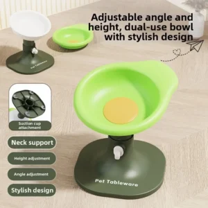 Creative Pet High Footed Bowl Cartoon Non-Slip Cat Food Water Bowl Stable Adjustable Height Angle Pet Food Dispenser