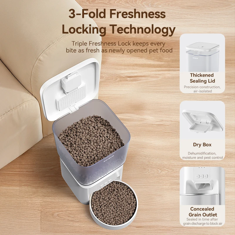 ROJECO 4.5L Automatic Dog Feeder WIFI Version Smart Cat Food Kibble Dispenser APP Remote Control Pet Feeder For Dog Cat Supplies - Image 5