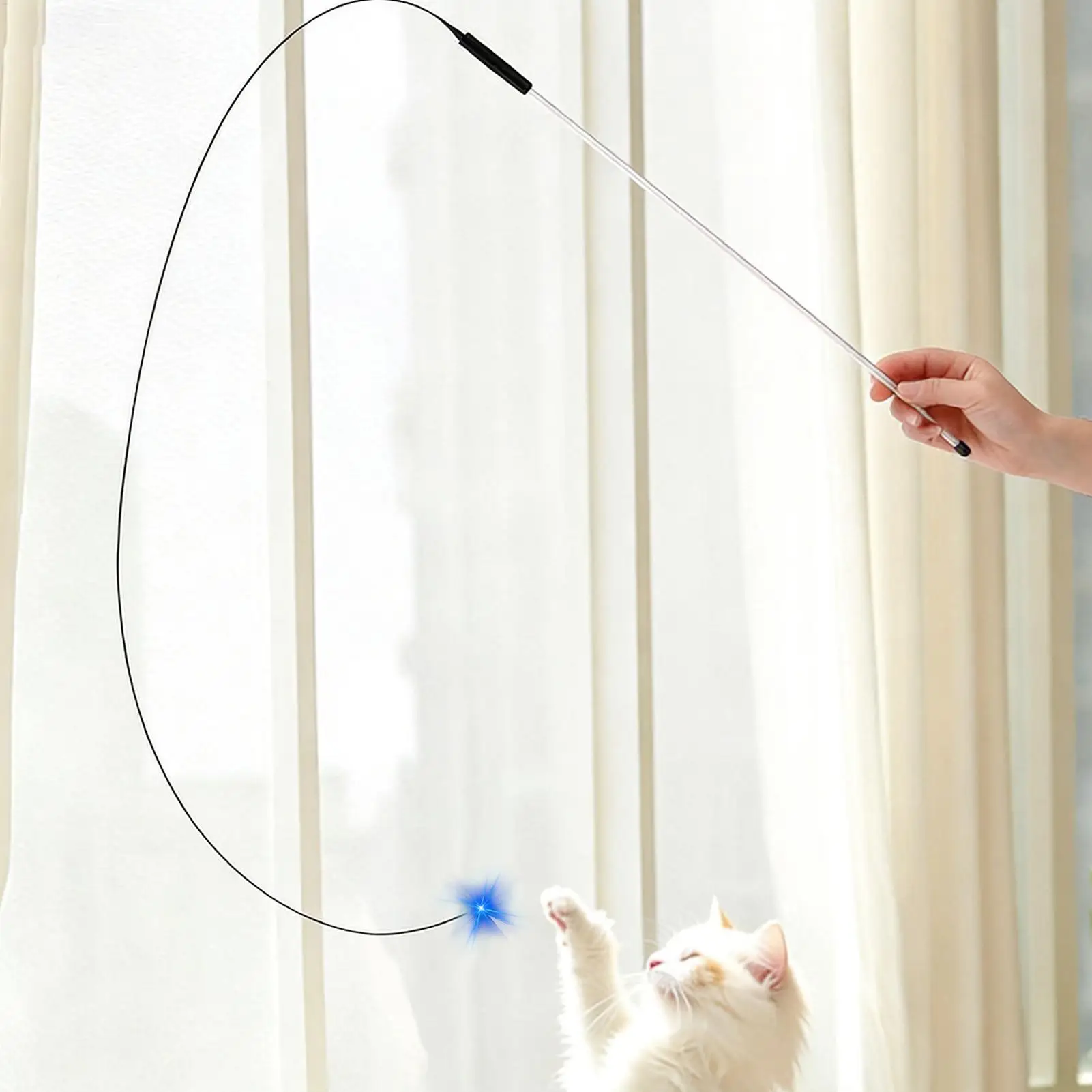 Teaser Wand Cat Toy LED Interactive Funny Teaser Pole Cat Toys Wand for Indoor Kitten Play Boredom Exercise Pet Enrichment - Image 5