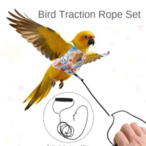 Adjustable Bird Harness & Leashes Set Escape-Proof Flight Suit For Parakeet Cockatiel Conures, Safe Outdoor Training Gear