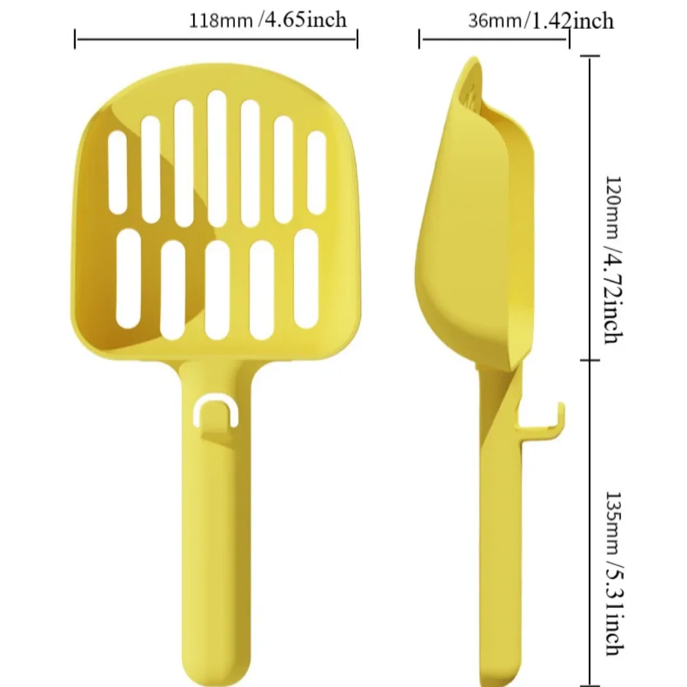 Macron Color Large Cat Litter Scoop Toilet Litter Box Cleaning Long Handled Cat Poop Scoop Large Hole Tofu Cat Litter Scoop - Image 2