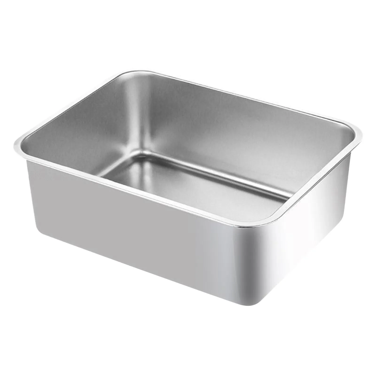 304 Stainless Steel Cat Litter Box Indoor Large Stainless Steel Litter Tray Metal High Sided Cat Pan Pet Cat Cleaning Supplies - Image 5