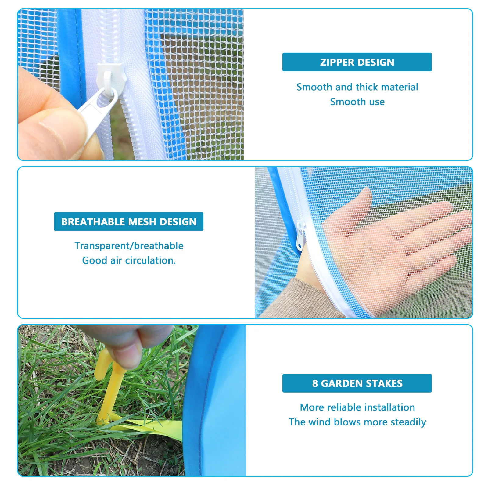 Portable pet fence, bottomless - 4 zippered doors, no assembly required, includes 8 outdoor pegs - only 14 inches when folded. - Image 6