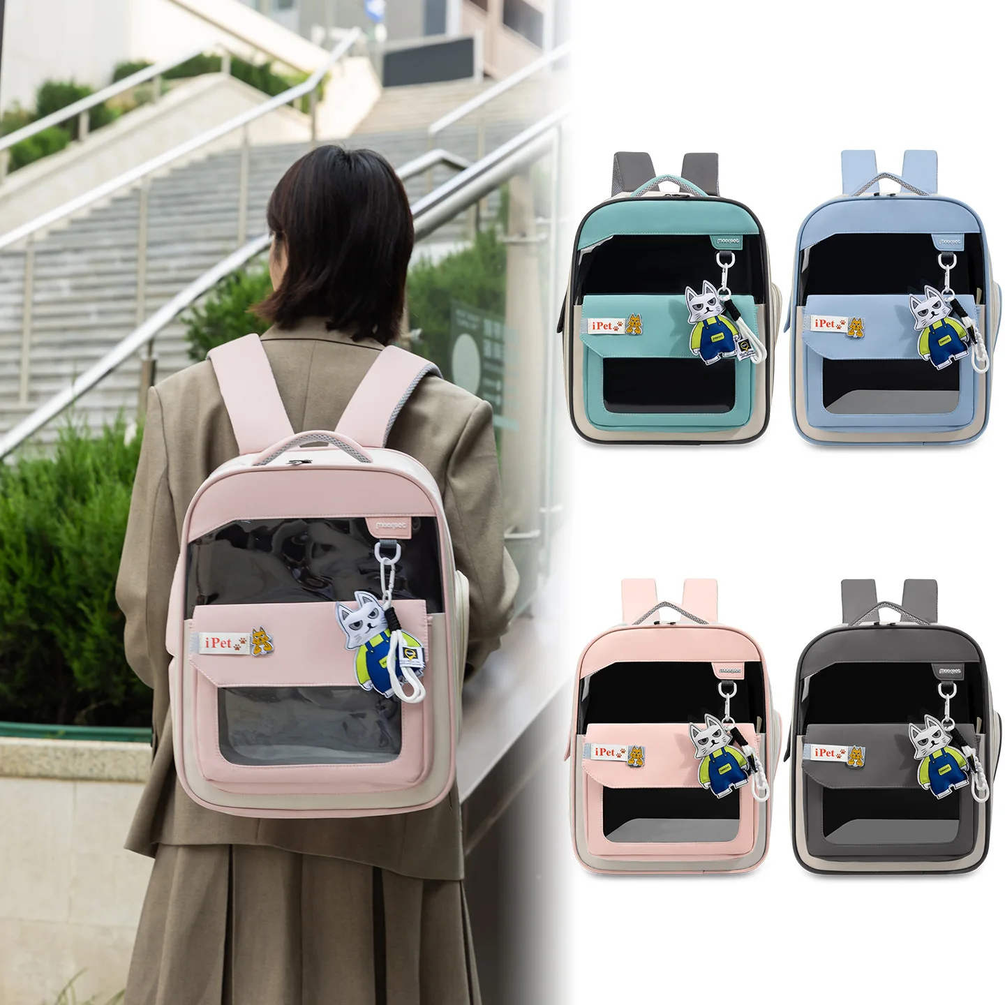 Large-Capacity Multi-Function Pet Carrier Backpack, Large Travel Bag, ventilated, Portable, Hands-Free - Image 4