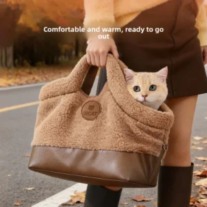 2026 New Winter Warm Pet Sling Carrier, Plush Soft Shoulder Bag for Cats Small Dogs