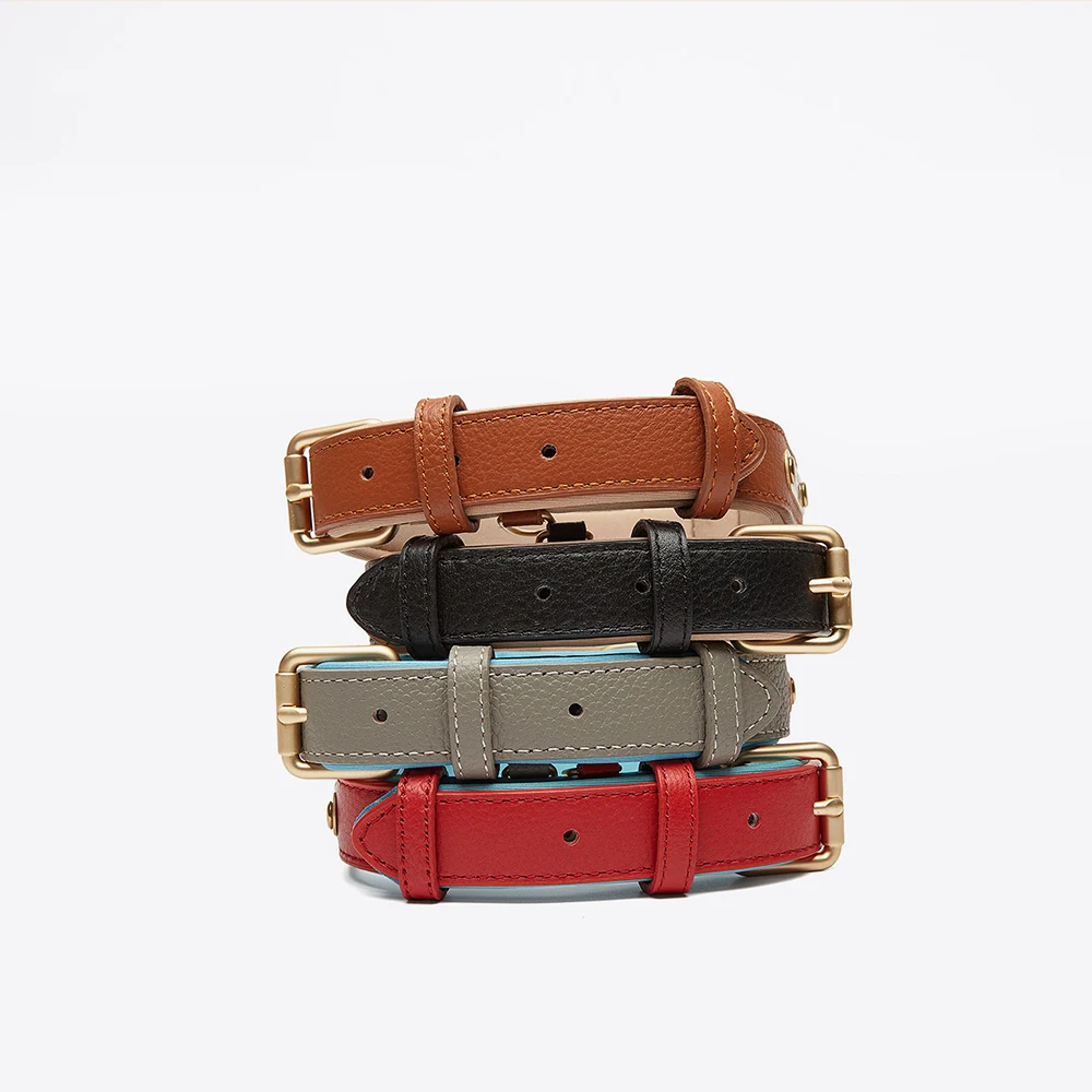 Leather Dog Collar Big Small Dog Soft Padded Collar Adjustable Pet Products for Dog Accessories Dachshund Pitbull Bulldog Collar - Image 2