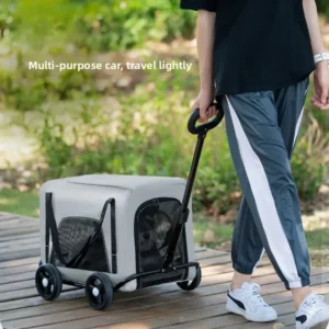 2-in-1 Small Pet Stroller And Backpack Lightweight Foldable Carrier for Dogs And Cats Going out Pet Transport