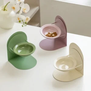 OUZEY Magnetic Adsorption Removable Pet Cat Dog Bowl Protect Cervical Spine and Prevent Tipping Pet Cats Feeding And Water Bowl