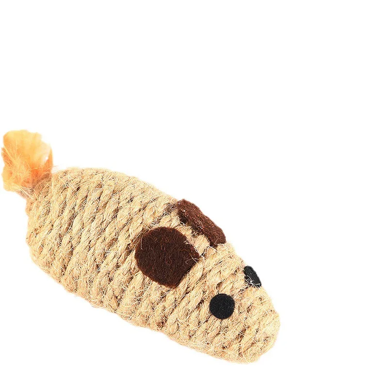 Toy With Rustling Hemp Rope Chicken Feather Toy Cat Mouse - Image 5