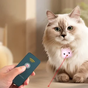 Interactive Cat Toy Infrared Neck Hanging w/ Remote Control & USB Charging Cable, Adjustable Collar for Indoor Exercise