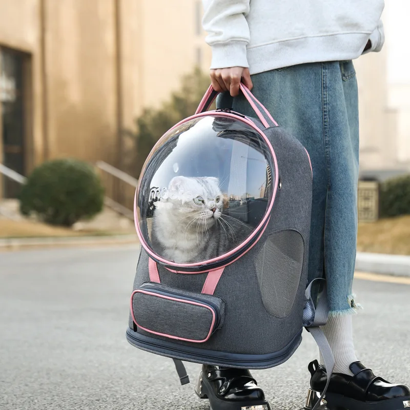 Pet Cat Outdoor Carrier Space Backpack Transparent Large Opening Breathable Carrying Bag for Pet Products Supplies - Image 4