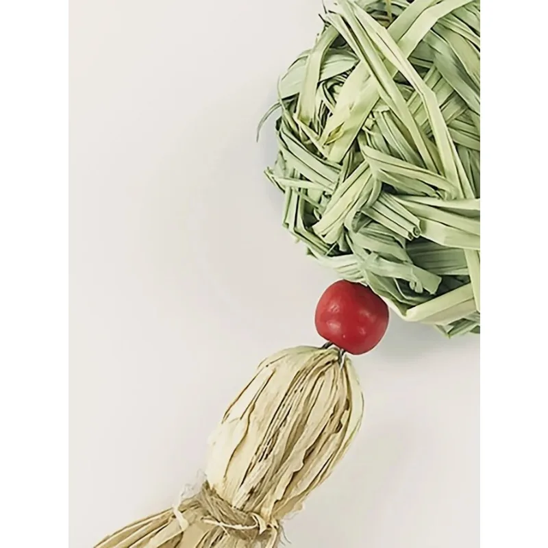 1PC-Pet rabbit grass woven ball hanging string rabbit grinding toy - Image 2