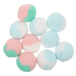 10Pcs Cat Dual-Color Pompom Balls Durable Chew Play Supplies Relax Stress Relief Interactive Cat Playthings Pet Chew Grab Balls