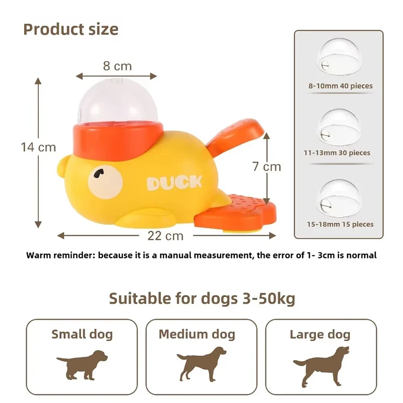 Pet Automatic Feeder Yellow Duck-Shaped Food Treat Dispenser Interactive Training Puzzle Toy Snack Feeder for Dogs and Cats - Image 2