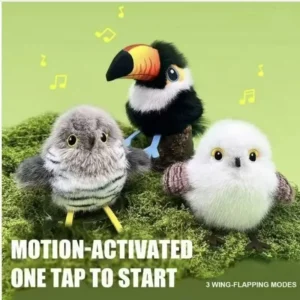 Cat Toys Flapping Bird (No Flying), Lifelike Sandpiper Chirp Tweet, Rechargeable Touch Activated Kitten Toy Interactive Cat