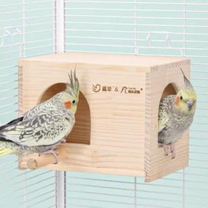 Wooden Bird House Nest Birds Breeding Box Pet Bird House Nest Bird Parrot Breeding Cages Pet Accessories Home Balcony Decoration