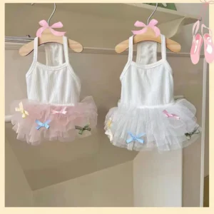 Super Cute Dog Dress Up Skirt For Medium and Small Pet Cats Bowknot Thin Clothes With Spring & Summer Female Dogs Tutu Dresses