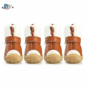 4 pcs/set Waterproof Winter Dog Shoes Thicken Adjustable Dog Snow Boots Wear-Resistant Pet Non Slip Shoes Dog Accessories