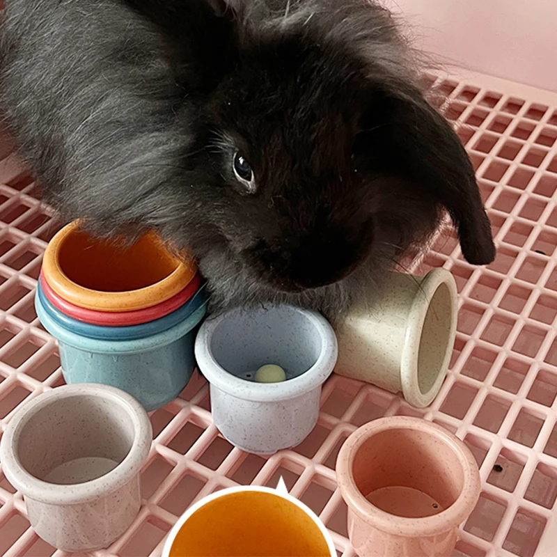 Stacking Cups Toy For Rabbits, Multi-colored Reusable Small Animals Puzzle Toys For Hiding Food Playing, Small Animals Pet Toys - Image 3