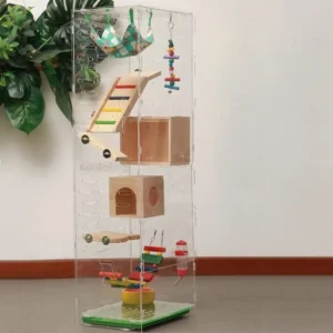 ‌Large Acrylic Cage for Hamster, Chinchilla, Guinea Pig - Spacious Multi-Level Transparent House with Tunnels & Winter Warmth