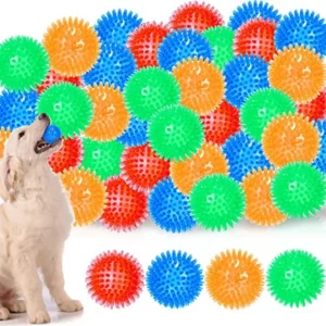 36 Pcs Squeaky Balls for Dogs Squeaky Dog Toys Bulk 2.5 Inch Spiky Pet Chew Balls Interactive Fetch Toys for Puppy Cleans Teeth