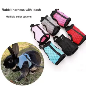Breathable Pet Vest Harness for Rabbit Ferret Guinea Pig Squirrel - Adjustable Soft Small Animal Leash with Comfort Fit