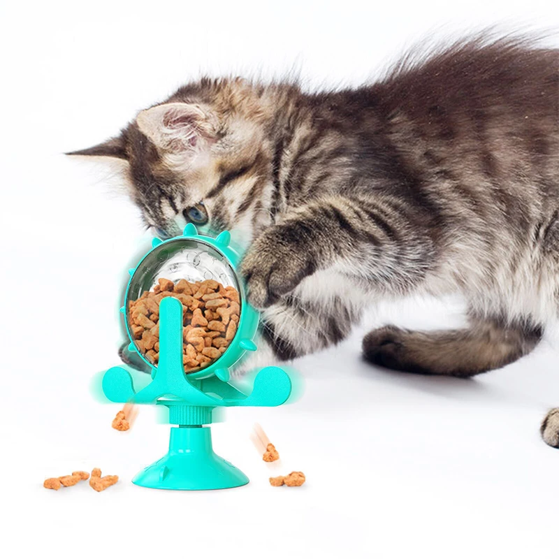 Pet Cat Food Funnel Spinning Windmill Interactive Training Cat Puzzle Toy Compatible with Windmill-Style Cat Food Funnels 1PC - Image 4