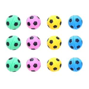 12pcs Dog Football Toys Foaming Mini Pet Interactive Toy Ball Cut Soft Squeeze Balls Fun Random Color Outdoor Entertainment Toys