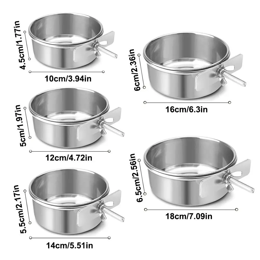 New Stainless Steel Pet Bowl Anti-gnawing Hanging Dog Cage Bowls Feeder Dish Cat Dog - Image 6