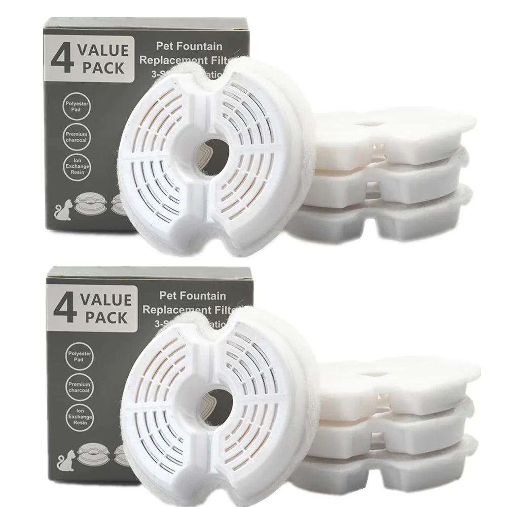 4/8/12Pcs Replaced Activated Carbon Contton Filters For Cat Pet Dog Water Fountain Drinking Dispenser Replacement Set - Image 8
