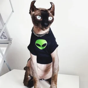 Alien Sphynx Clothes Spring Summer T Shirt Hairless cat Clothes Cotton Vest for Sphinx Cat Ourfits Spring Summer Pet Costume