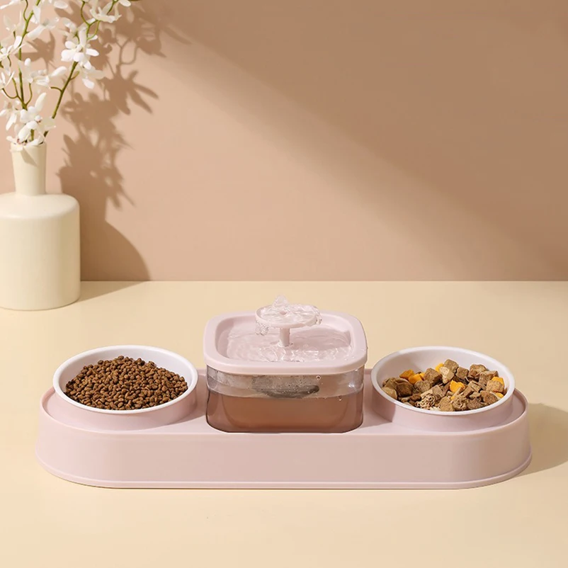New Cat Food Bowl Pet Automatic Feeder Water Dispenser Dog Cat Food Container Drinking Dish Anti Slip Double Bowl - Image 4