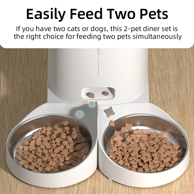 ROJECO Only Stainless Steel Single & Double Bowl Accessories For 4L Automatic Pet Feeder Cat Food Dispenser Without Pet Feeder - Image 3