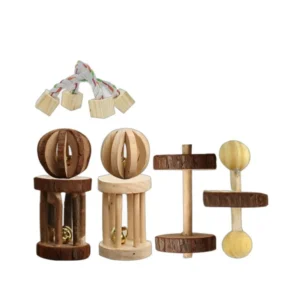 앵무새Hamster Teeth Grinding Supplies Combination Pet Supplies Unicycle Bell Chew Bird Rabbit Guinea Pigs Small Pet Molars Supplies