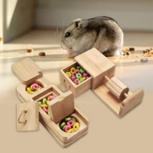 Natural Wooden Hamster Guinea Pig Foraging Toy Creative Fun Puzzle Toys for Educational Small Animal Interactive and Training
