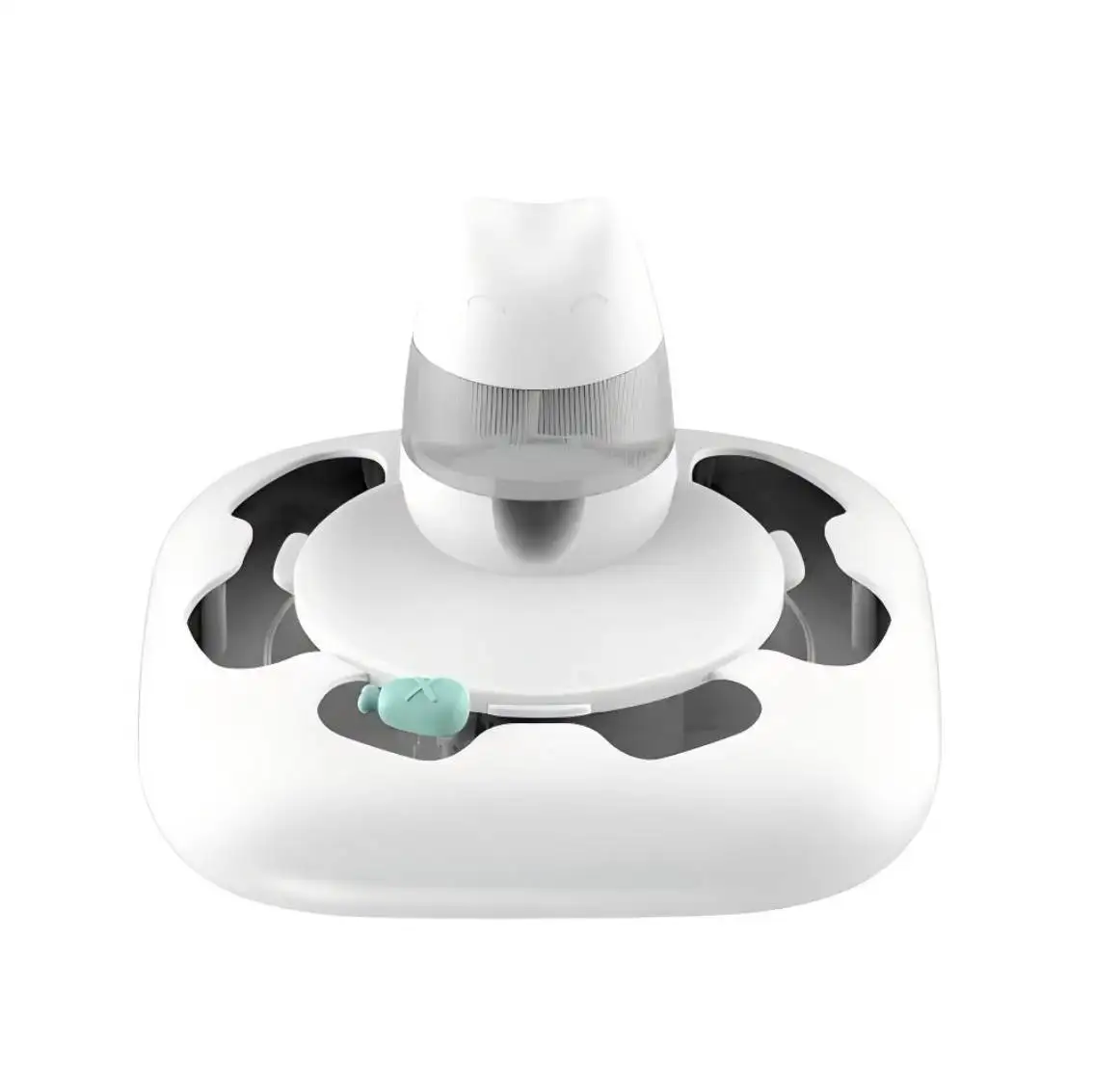 Electric Cat Treat Dispenser Toy Roller Track Rotating Automatic Pet Feeder Rounded USB Charging Smart Cat Trap Toy