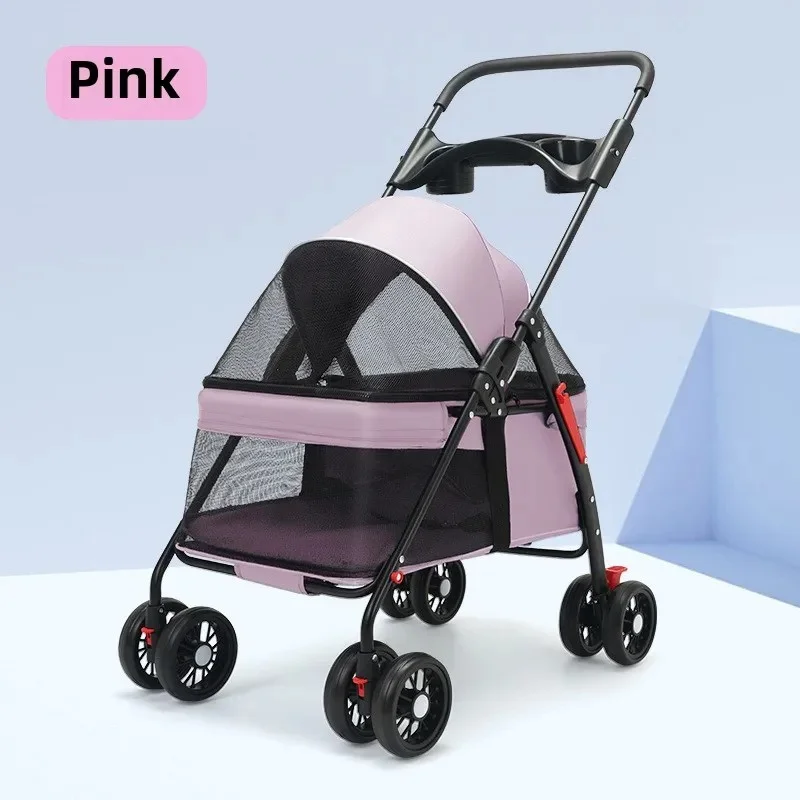 Pet cart, baby cart, small pet cart, lightweight and foldable, suitable for outdoor travel, dog and cat supplies - Image 8