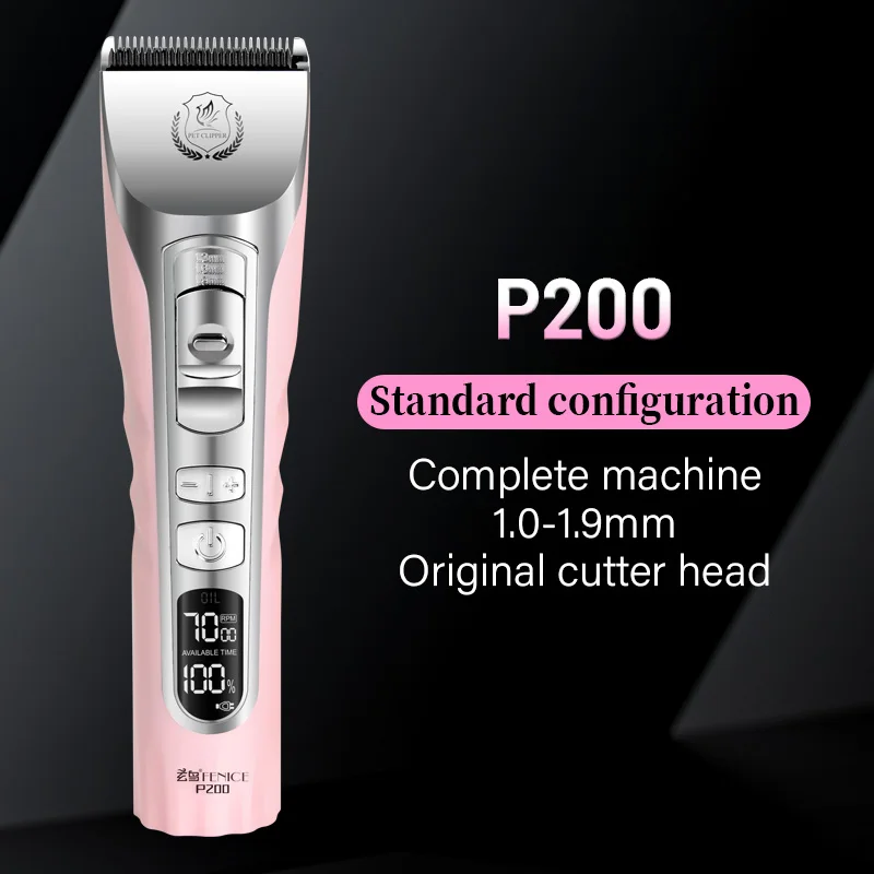 Fenice Sakura Pink Dog Hair Cutting Machine 5000mA Capacity Cordless LCD Screen Pet Dog Grooming Clipper Rechargeable Shaver Set - Image 11