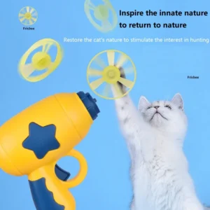 Interactive Launch Pet Training Toy for Kitten Funny Cat Toy Mini Flying Disc Shooting Gun Chasing Games Cat Toys Pet Supplies