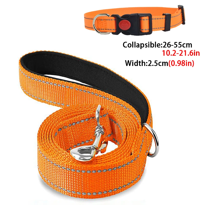 Small Medium large Dogs Reflective Collar Walking Traction Rope Safety Pet Collar Night Soft Adjustable dog collar Pet Supplies - Image 24