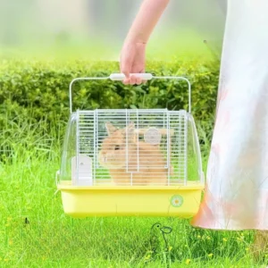 Small Pet Carrier Cage for Rabbit, Spacious & Breathable Travel Cage with Handle, Portable Vet Visit & Outdoor Adventure