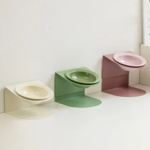 Anti Vomiting Ceramic Cat Bowl Anti Slip Inclined Cat Feeding Station Detachable Neck Protection Raised Dog Food Bowl