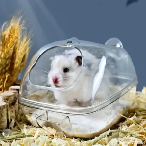 Transparent Acrylic Plastic Hamster Toilet Cage Room Hamster Bathroom Mouse Box Accessories Hamster Sand Bath Guinea Pig Cage