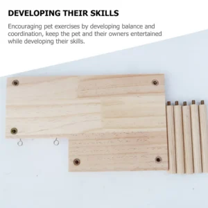 Wooden Hamster Platform With Ladder Natural Cage For Small Pets Durable Rat Chinchilla Plaything Rest Accessory