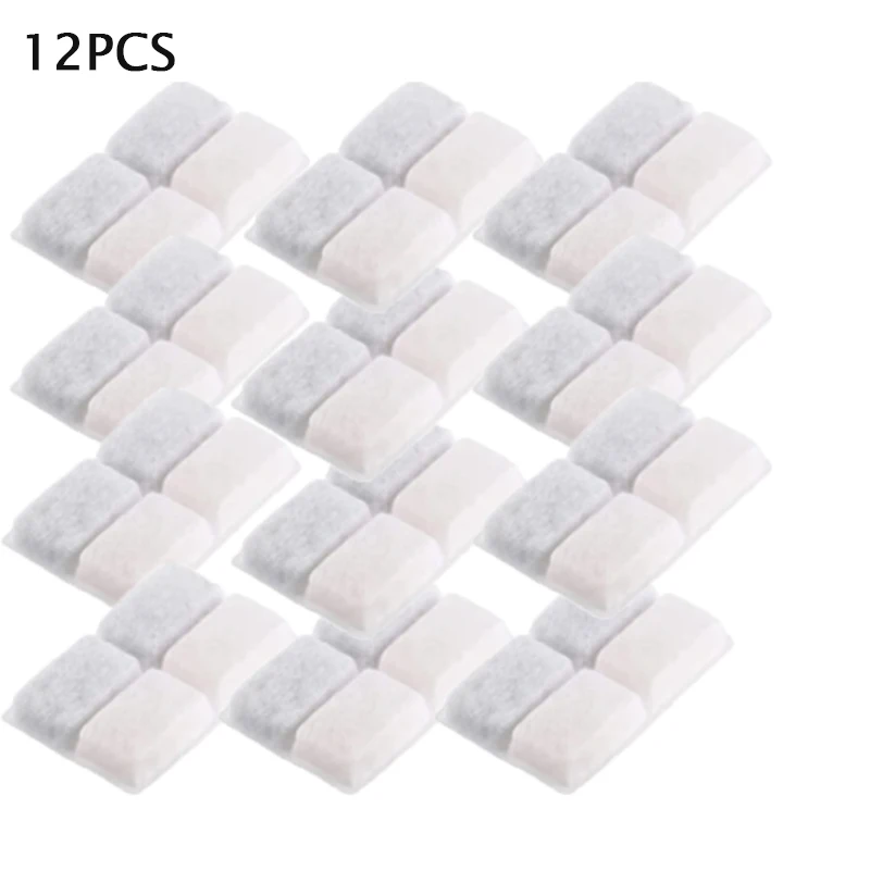 6/12Pcs Square Cat Water Fountain Replacement Filters Automatic Pet Fountain Coconut Activated Carbon Filters for Pet Dispenser - Image 7