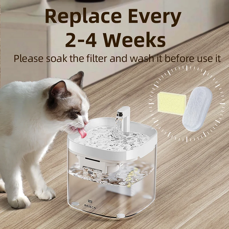 ROJECO Water Fountain Replaceable Filter Only for Transparent Cat Water Fountain for Cats Drinkers Pet Dog Water Purifier Filter - Image 5